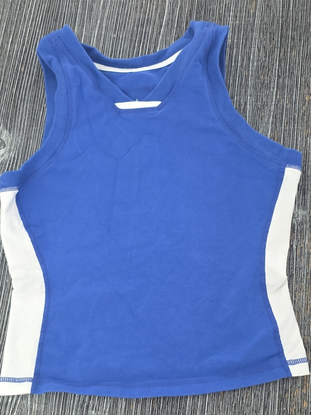 Free People Blue Tank Top with White Side Panels